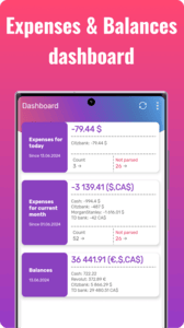 Dashboard with Balances & Expenses